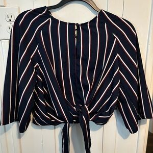 Striped Blouse With Front Tie